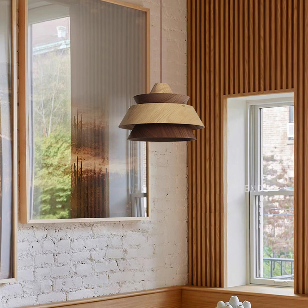 Karwe Lampe Pendante Bois Stratifié Vintage - Neutralighting