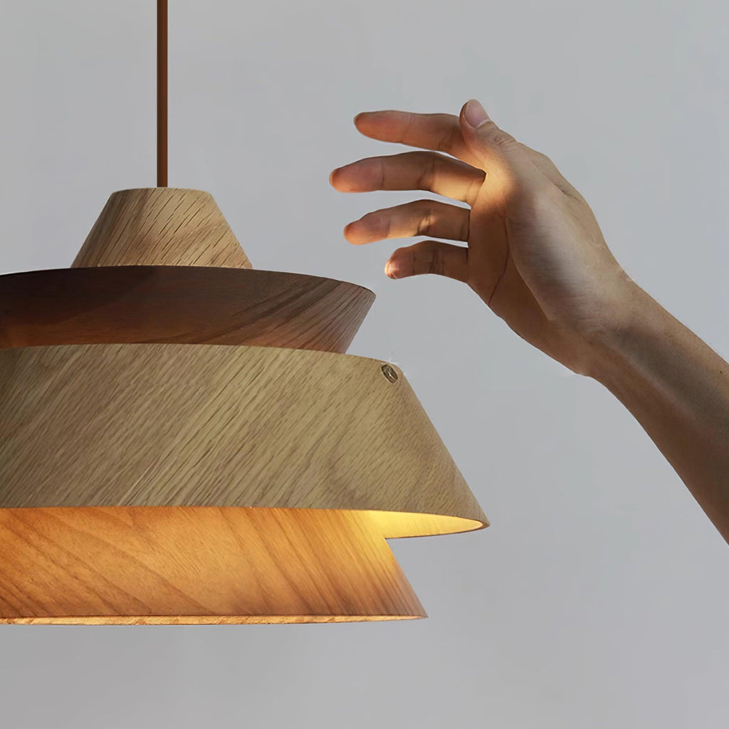 Karwe Lampe Pendante Bois Stratifié Vintage - Neutralighting