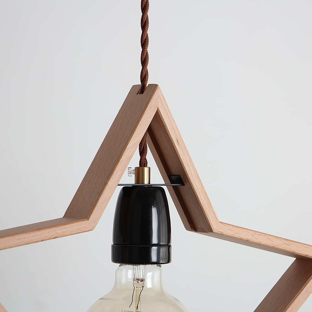 Luna Suspension Vintage Étoile en Bois - Neutralighting