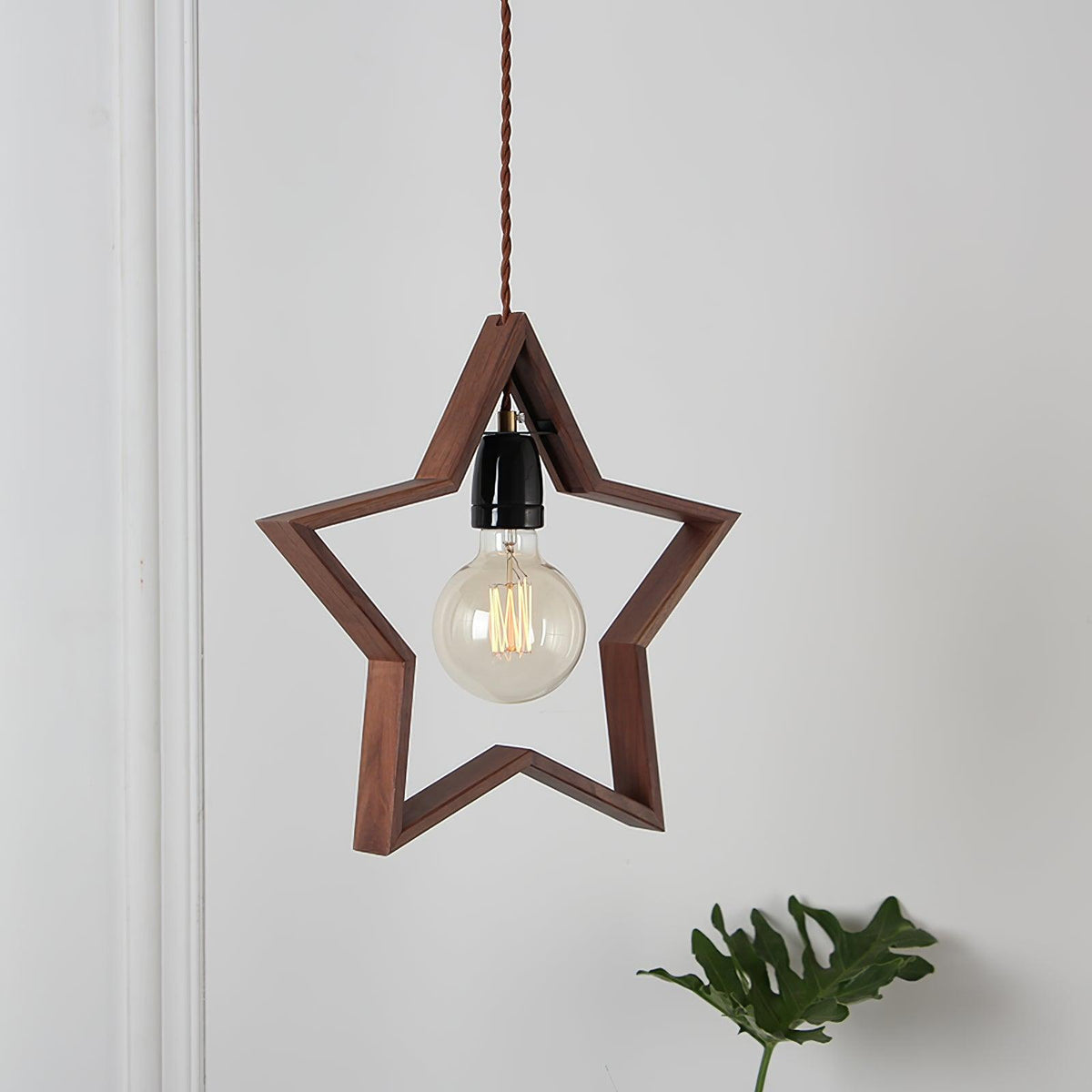 Luna Suspension Vintage Étoile en Bois - Neutralighting