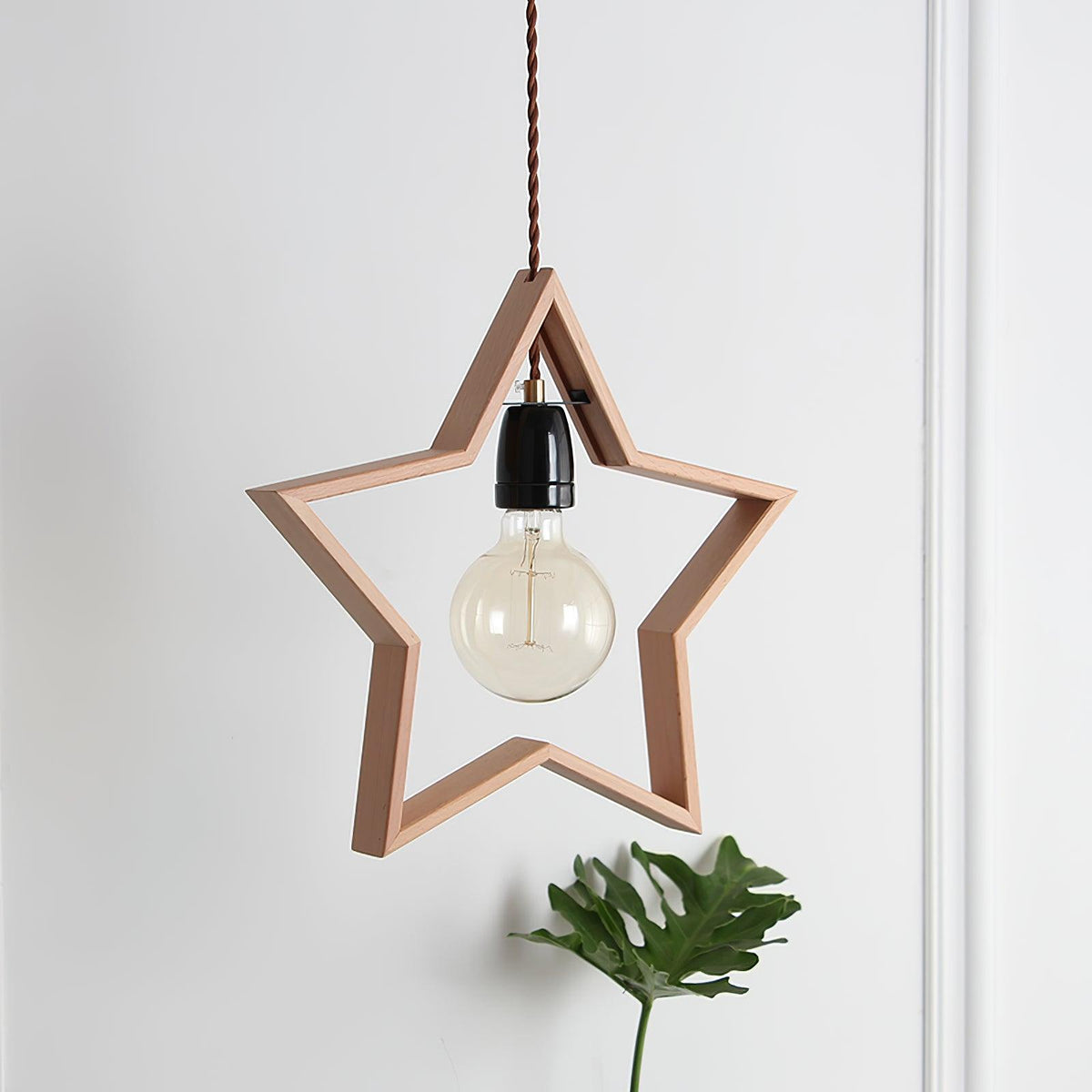 Luna Suspension Vintage Étoile en Bois - Neutralighting