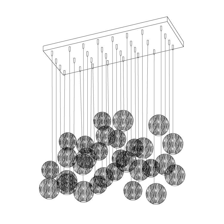 Ulvararis Suspension en bois Nordic Orb Sphere Cluster - Neutralighting