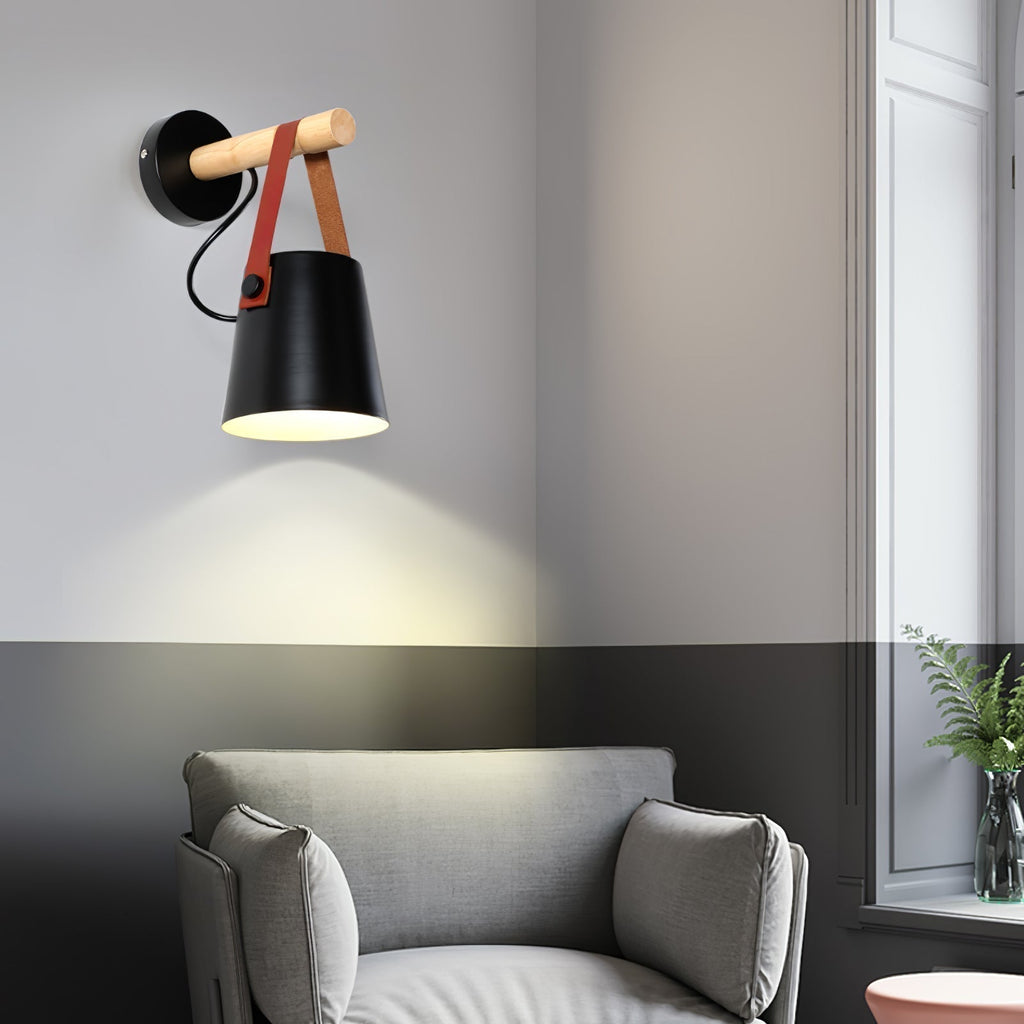 Solarese Applique en bois et cuir - Neutralighting