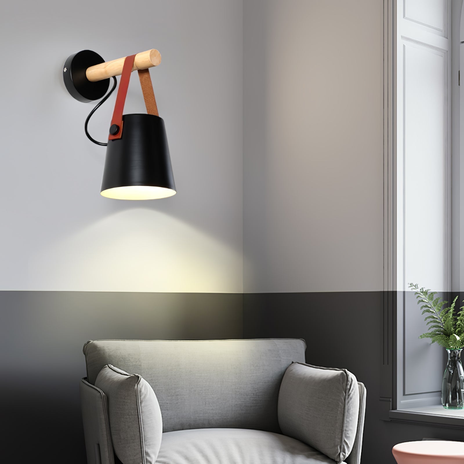 Solarese Applique en bois et cuir - Neutralighting