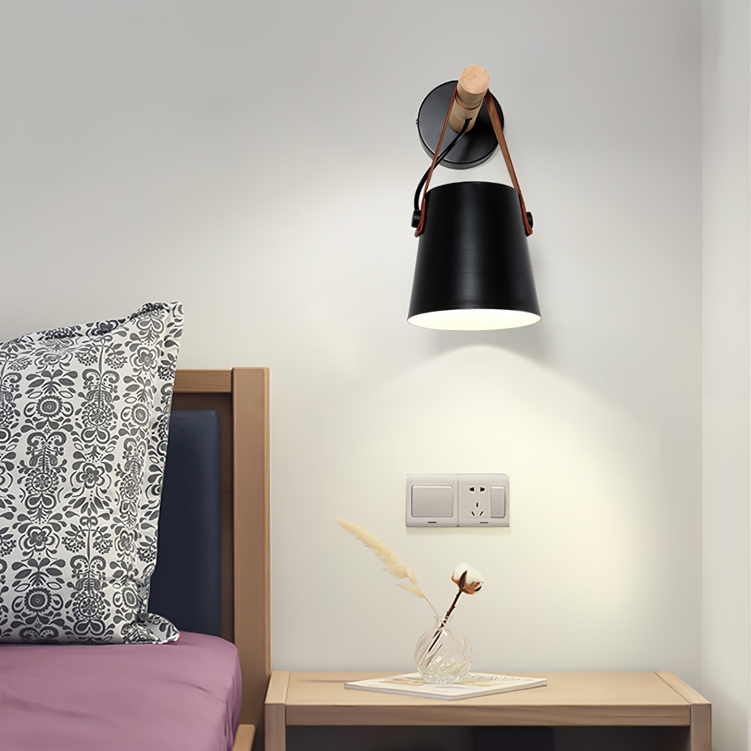 Solarese Applique en bois et cuir - Neutralighting