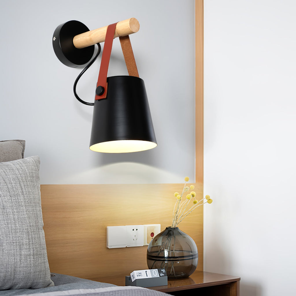 Solarese Applique en bois et cuir - Neutralighting