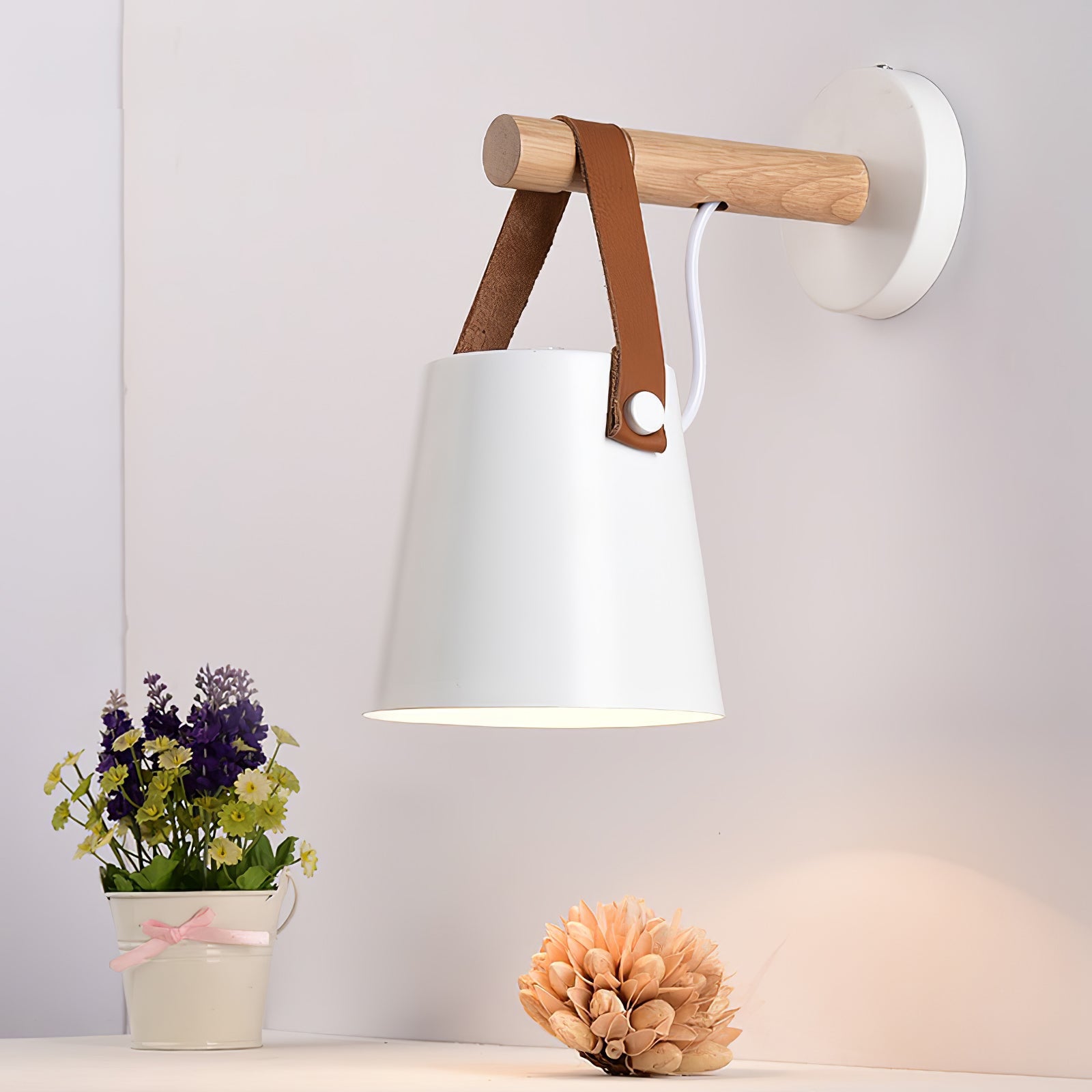 Solarese Applique en bois et cuir - Neutralighting