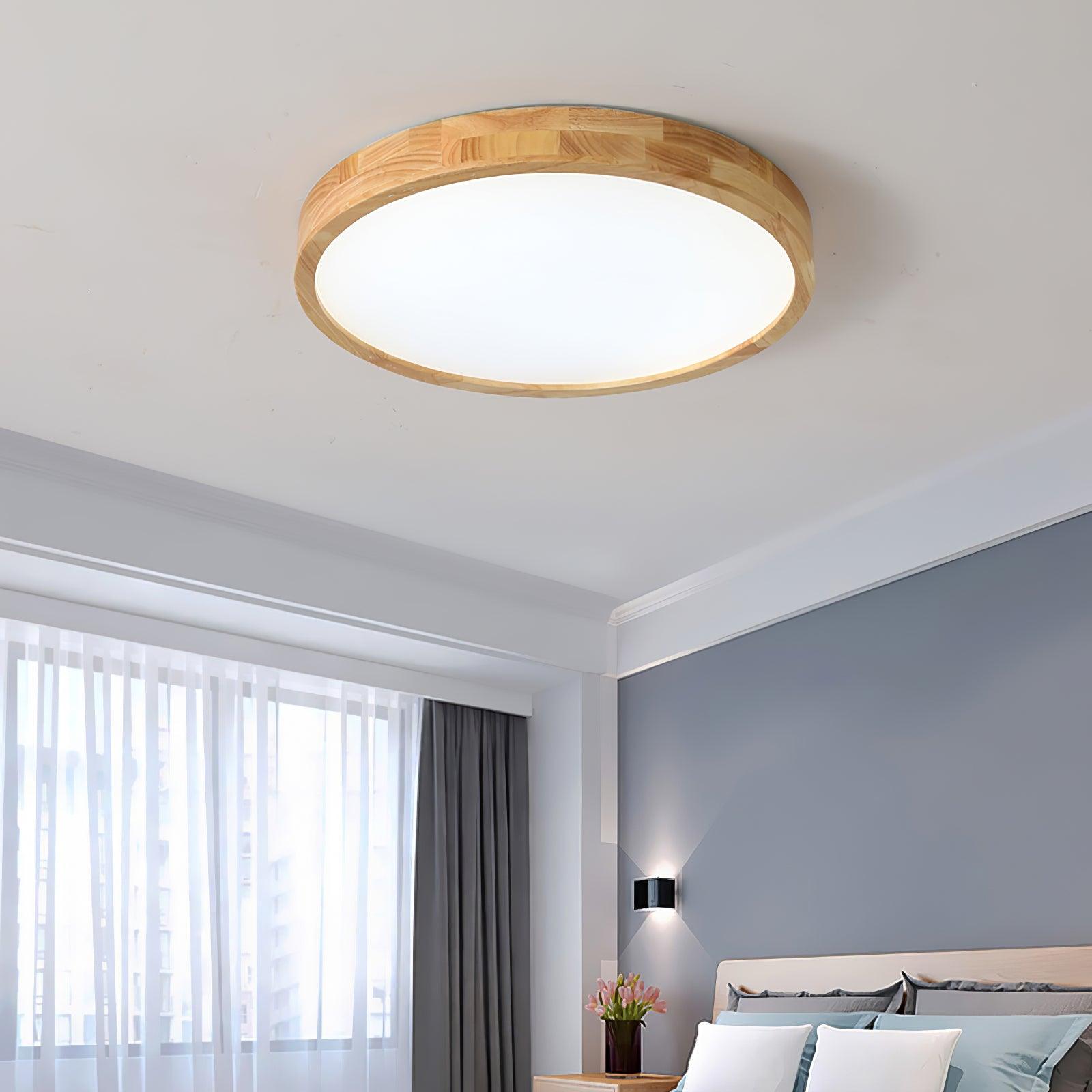 Lustra Lumière Plafonnière Géométrique en Bois LED - Neutralighting