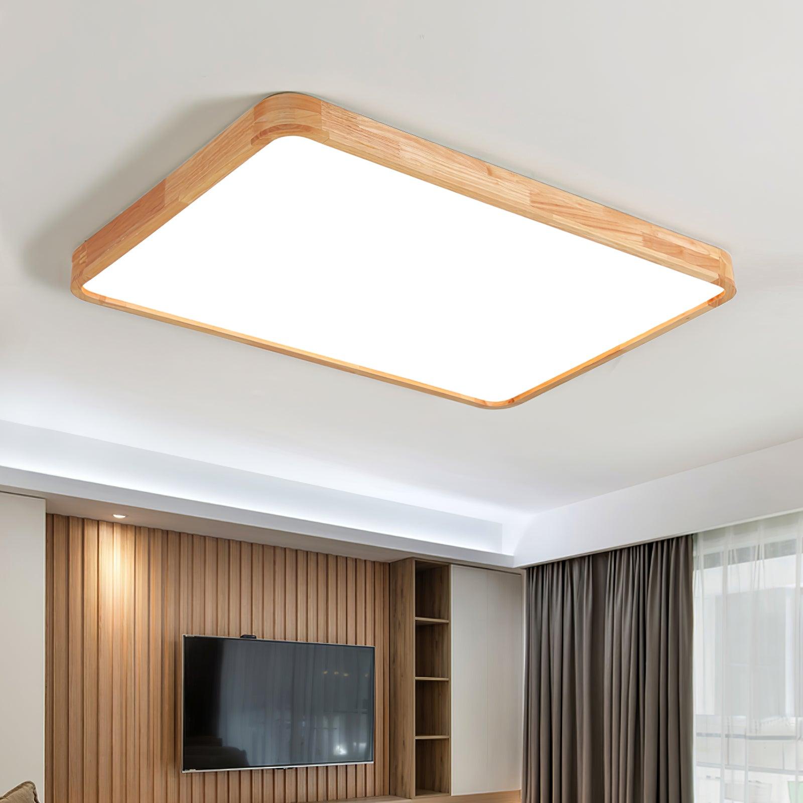 Lustra Lumière Plafonnière Géométrique en Bois LED - Neutralighting