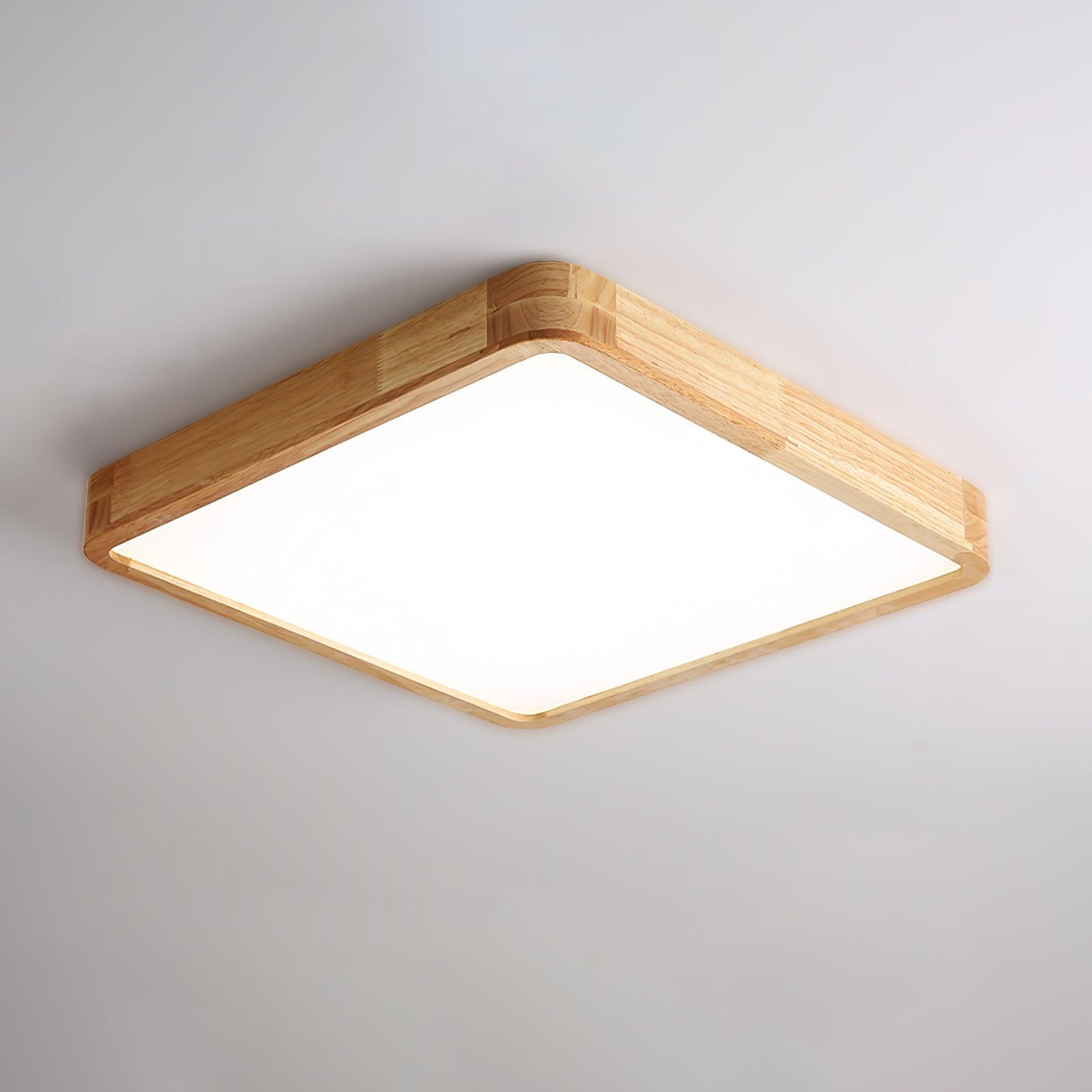 Lustra Lumière Plafonnière Géométrique en Bois LED - Neutralighting