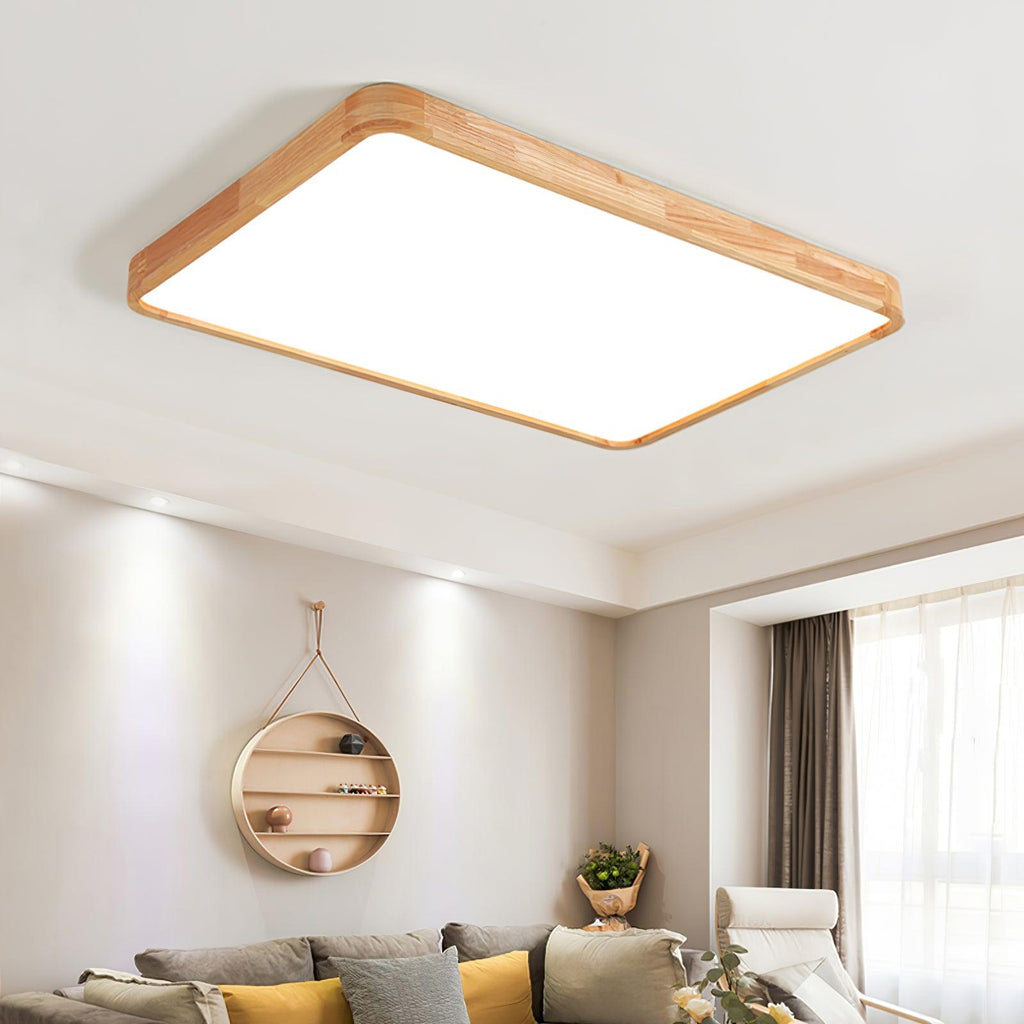 Lustra Lumière Plafonnière Géométrique en Bois LED - Neutralighting