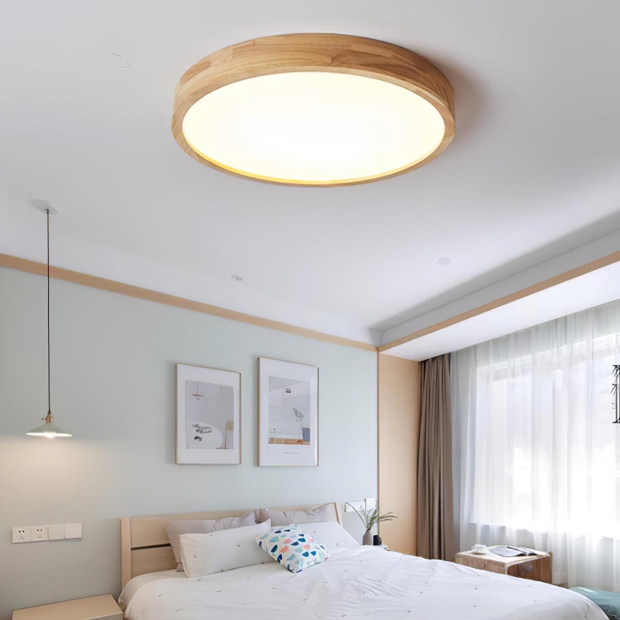 Lustra Lumière Plafonnière Géométrique en Bois LED - Neutralighting