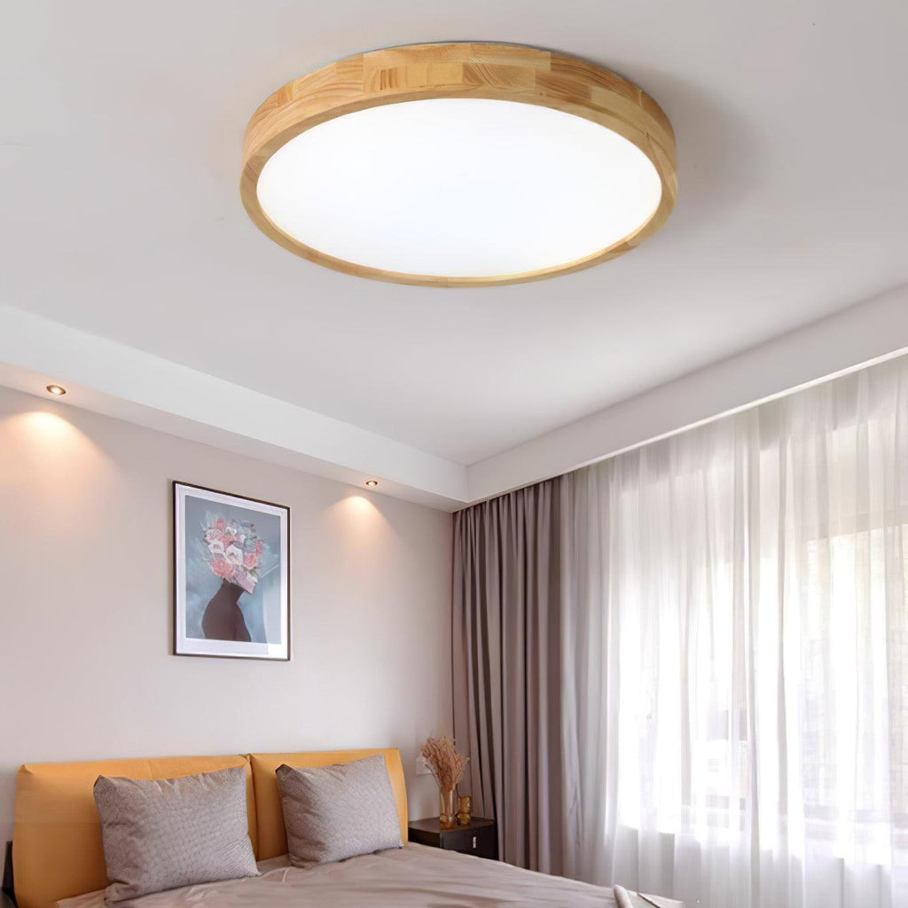 Lustra Lumière Plafonnière Géométrique en Bois LED - Neutralighting