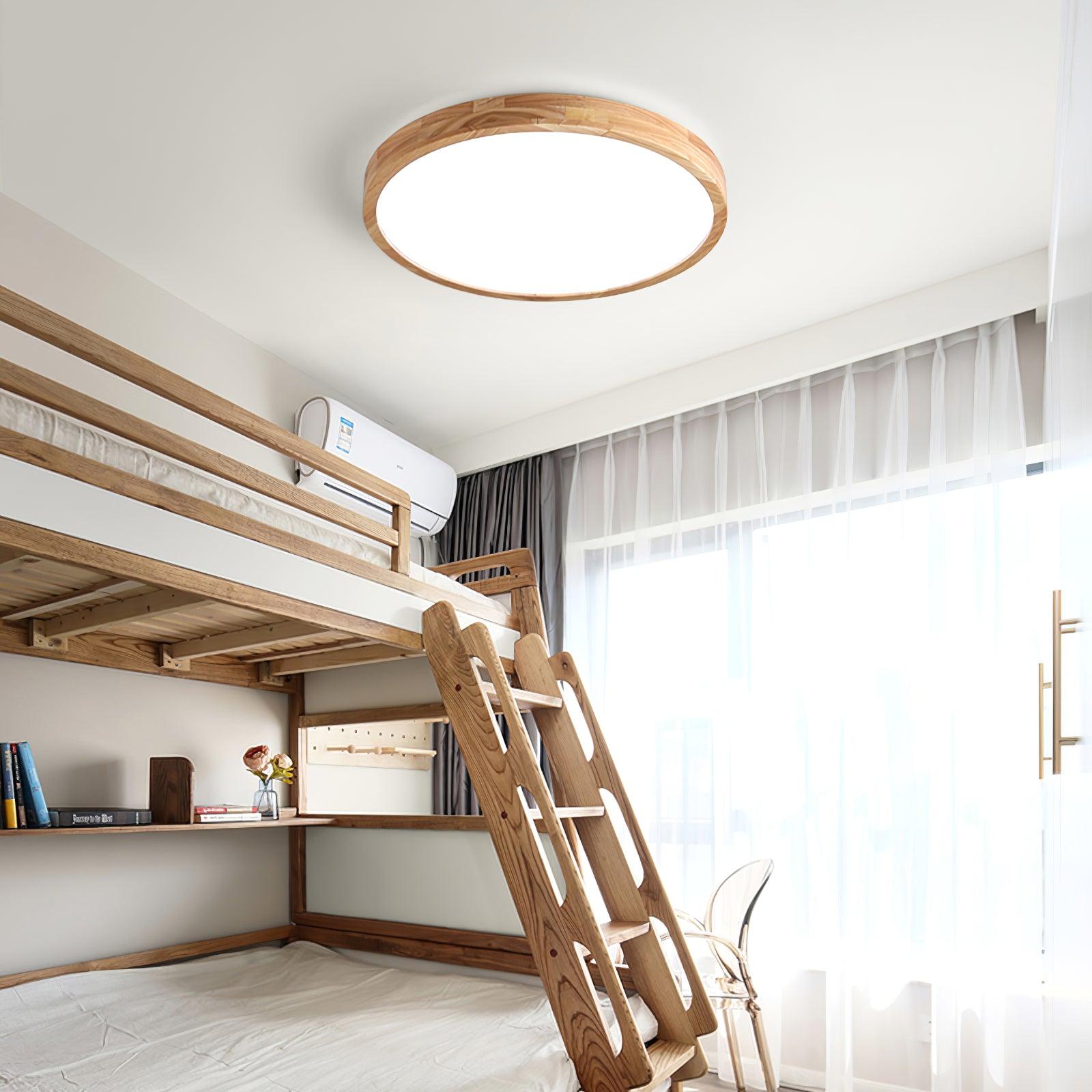Lustra Lumière Plafonnière Géométrique en Bois LED - Neutralighting