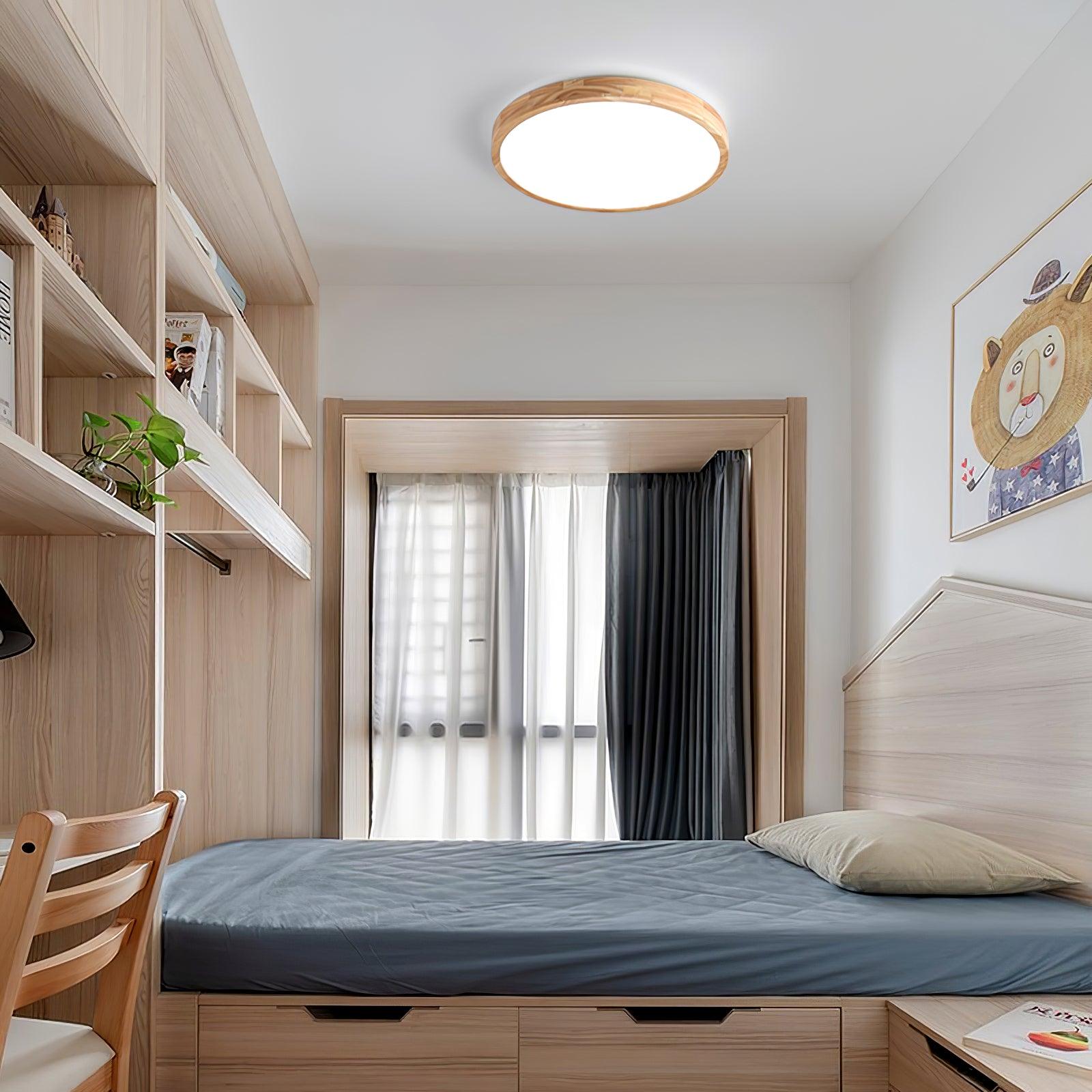 Lustra Lumière Plafonnière Géométrique en Bois LED - Neutralighting