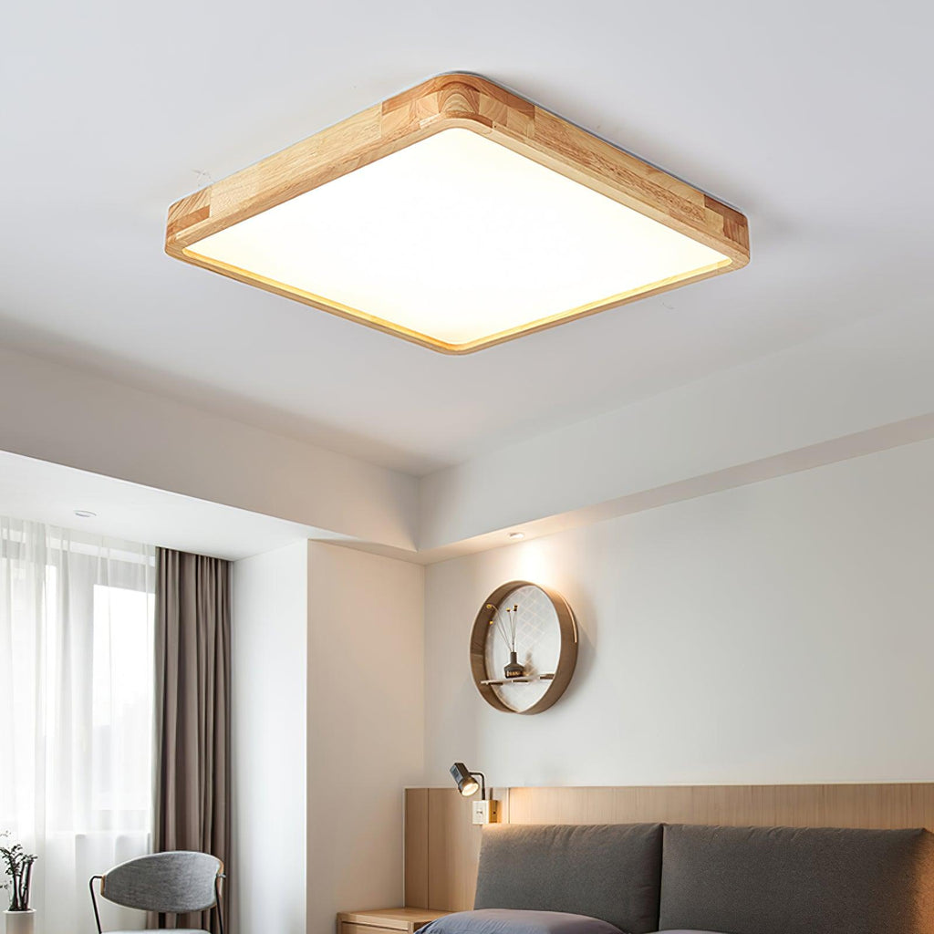 Lustra Lumière Plafonnière Géométrique en Bois LED - Neutralighting