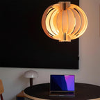 Bois Lanterne Suspension Stratifié Organique - Neutralighting
