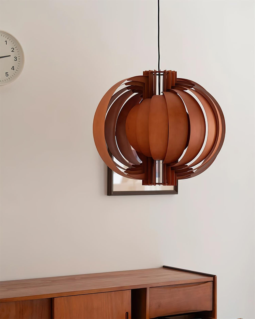 Bois Lanterne Suspension Stratifié Organique - Neutralighting