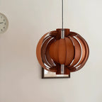 Bois Lanterne Suspension Stratifié Organique - Neutralighting