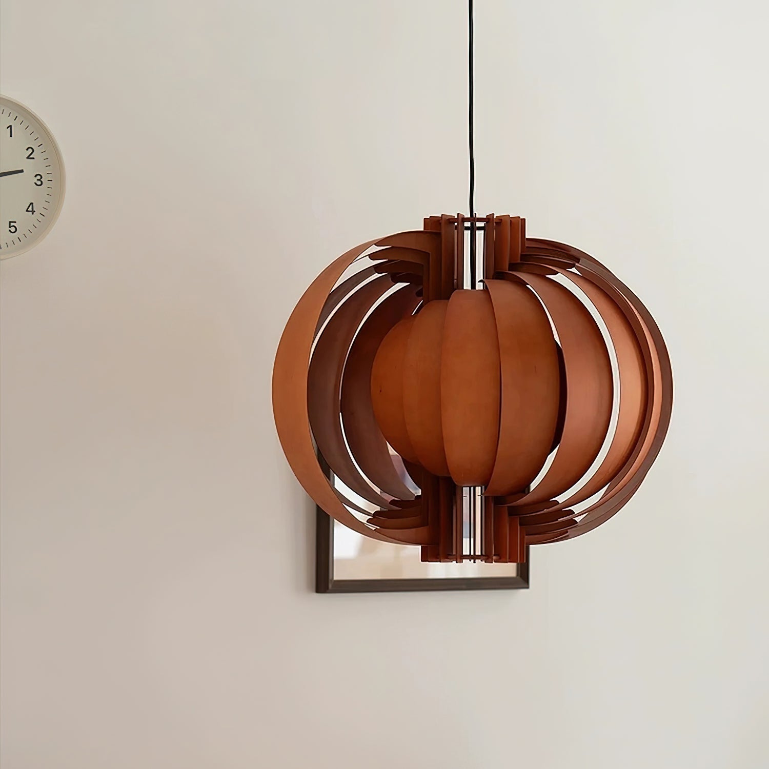 Bois Lanterne Suspension Stratifié Organique - Neutralighting