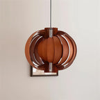 Bois Lanterne Suspension Stratifié Organique - Neutralighting