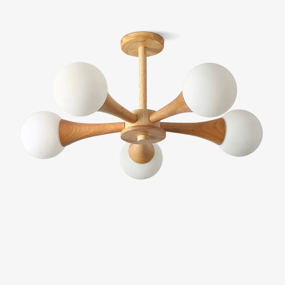 Lustra Chandelier Globe en Bois Rétro - Neutralighting