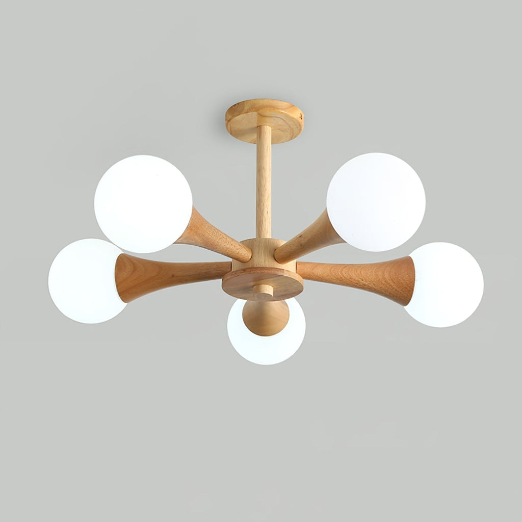Lustra Chandelier Globe en Bois Rétro - Neutralighting