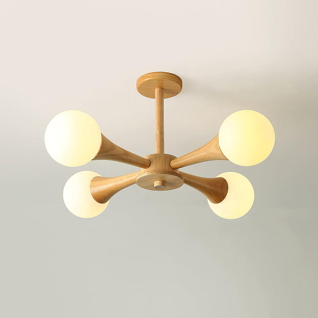 Lustra Chandelier Globe en Bois Rétro - Neutralighting