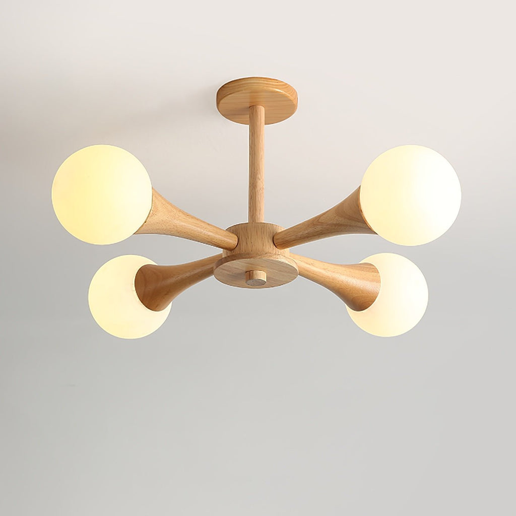 Lustra Chandelier Globe en Bois Rétro - Neutralighting
