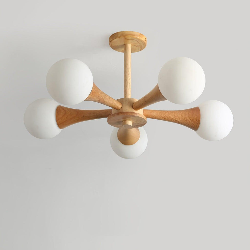 Lustra Chandelier Globe en Bois Rétro - Neutralighting