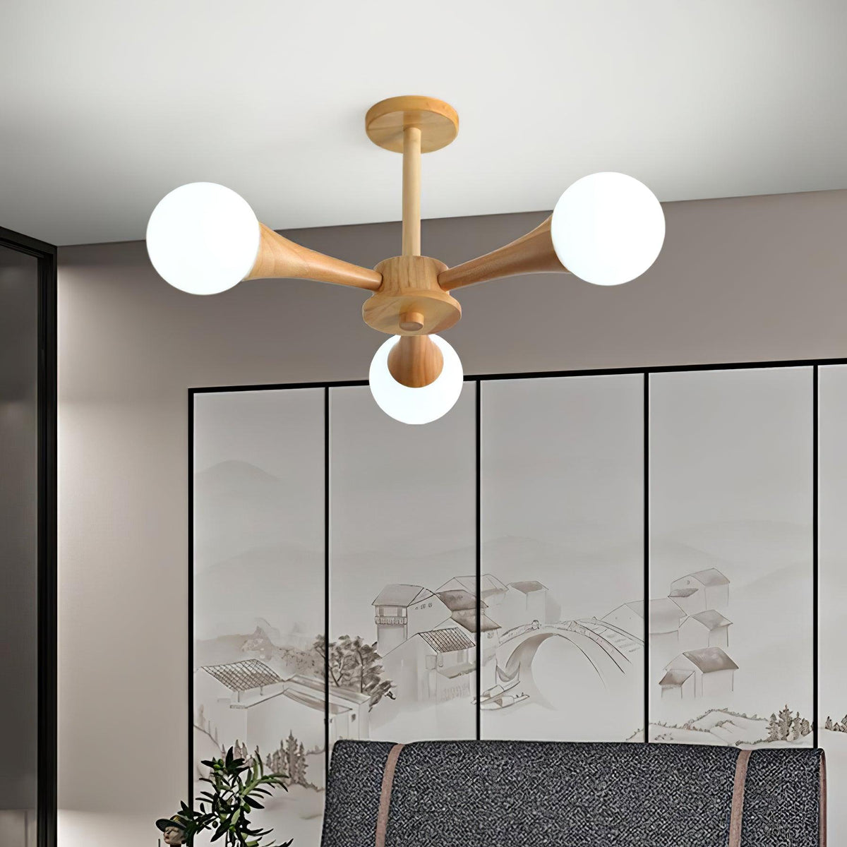 Lustra Chandelier Globe en Bois Rétro - Neutralighting