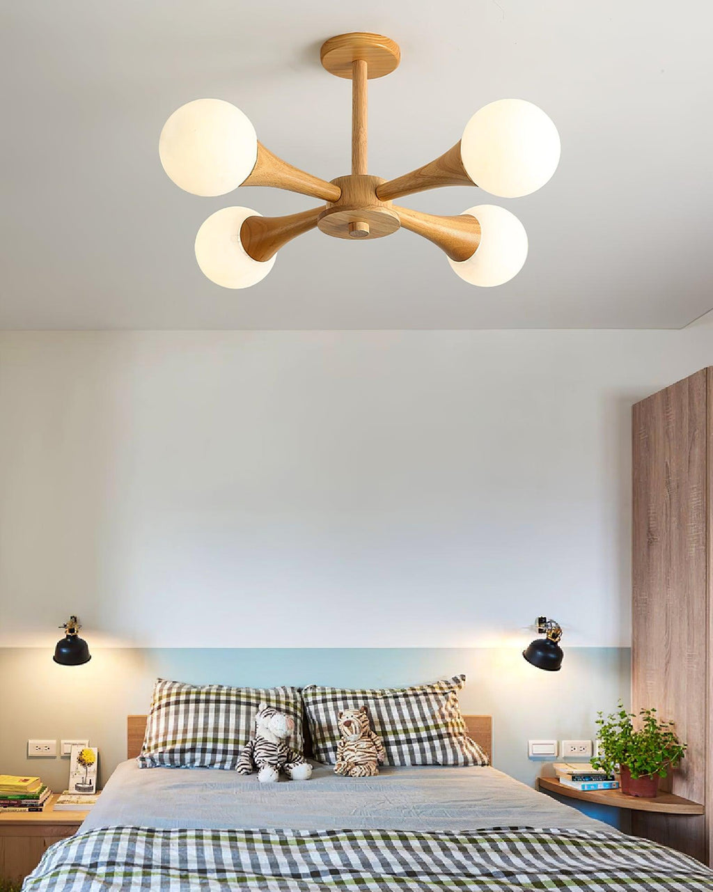 Lustra Chandelier Globe en Bois Rétro - Neutralighting