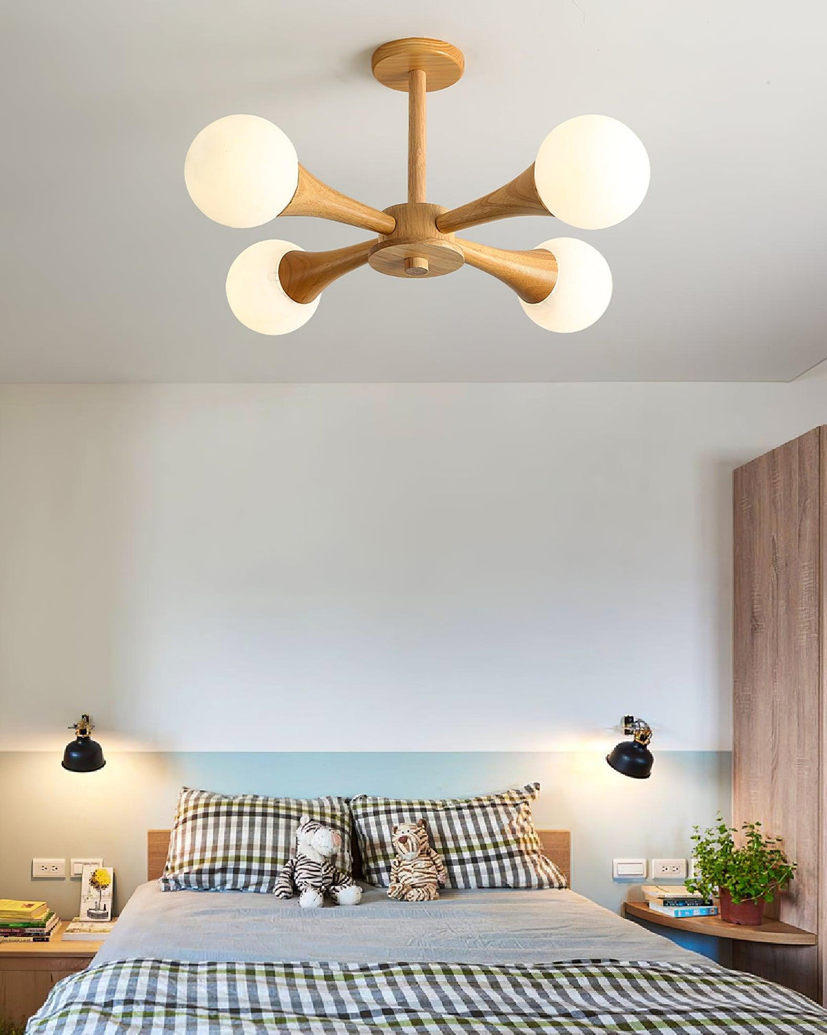 Lustra Chandelier Globe en Bois Rétro - Neutralighting
