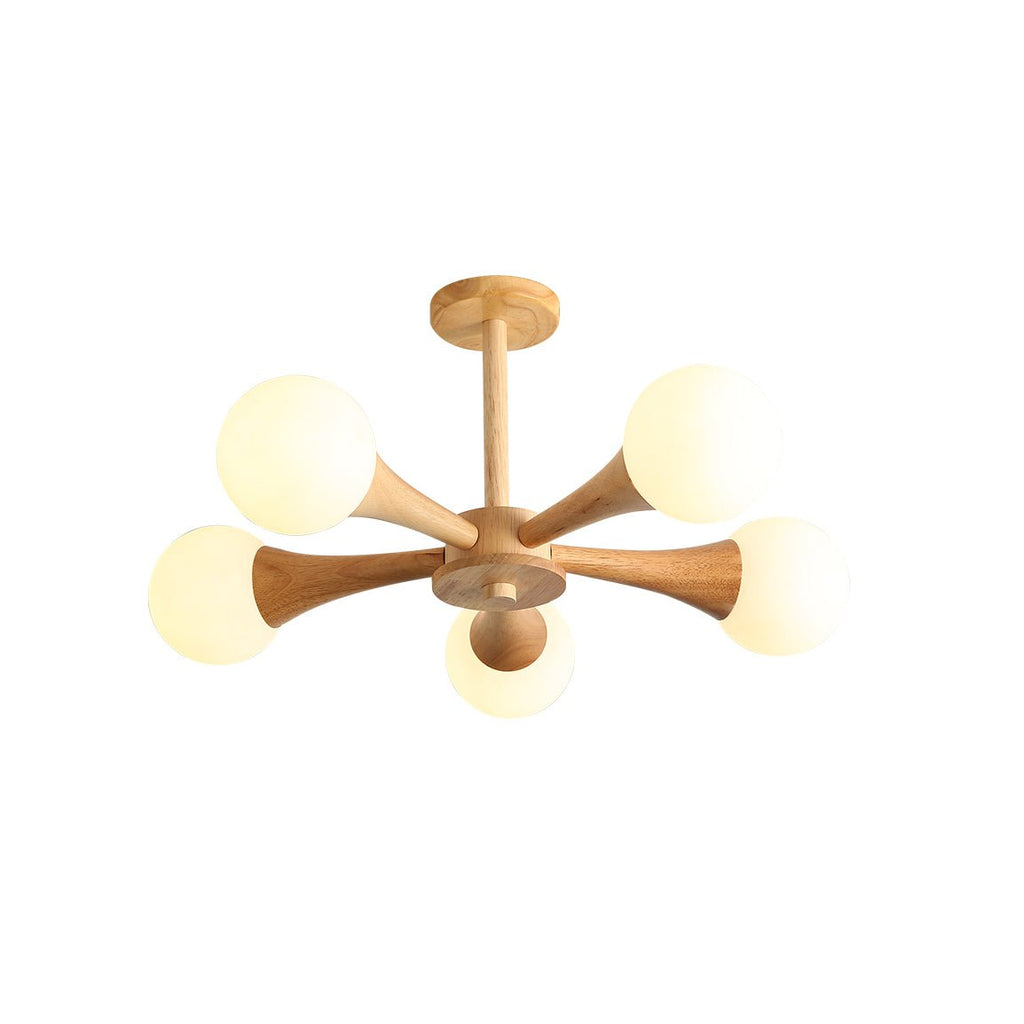 Lustra Chandelier Globe en Bois Rétro - Neutralighting