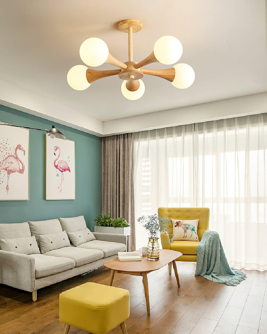 Lustra Chandelier Globe en Bois Rétro - Neutralighting