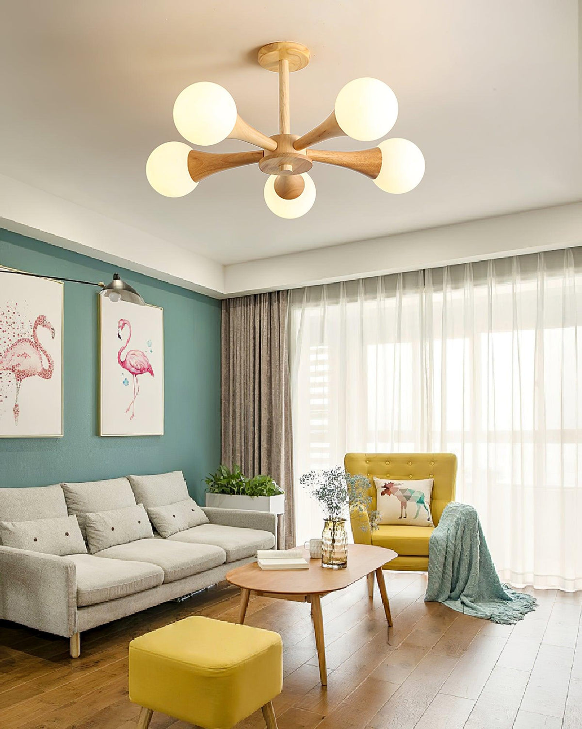 Lustra Chandelier Globe en Bois Rétro - Neutralighting