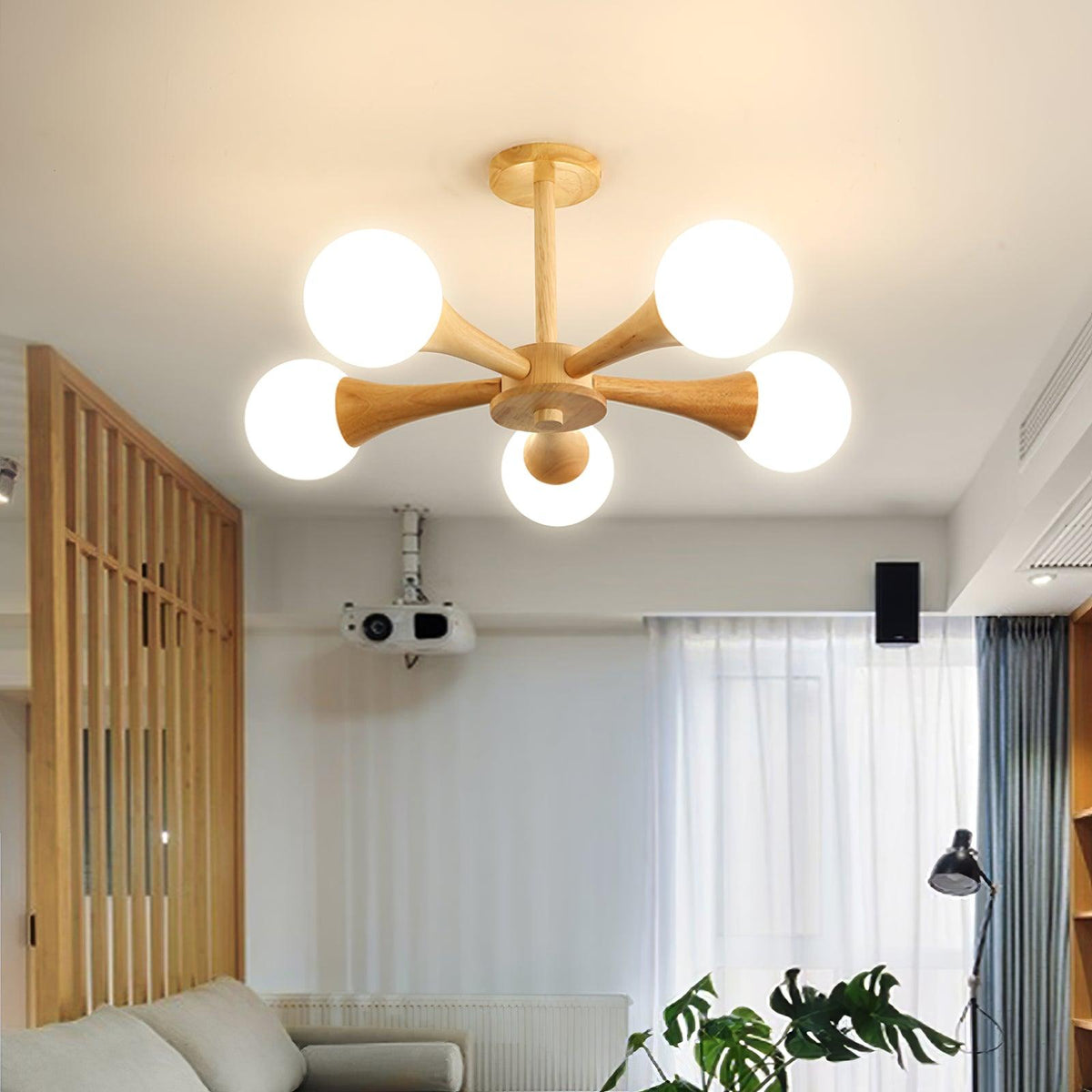 Lustra Chandelier Globe en Bois Rétro - Neutralighting