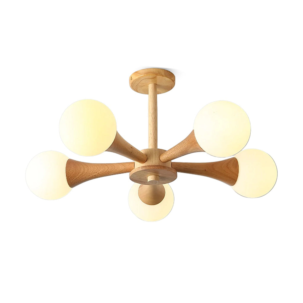 Lustra Chandelier Globe en Bois Rétro - Neutralighting