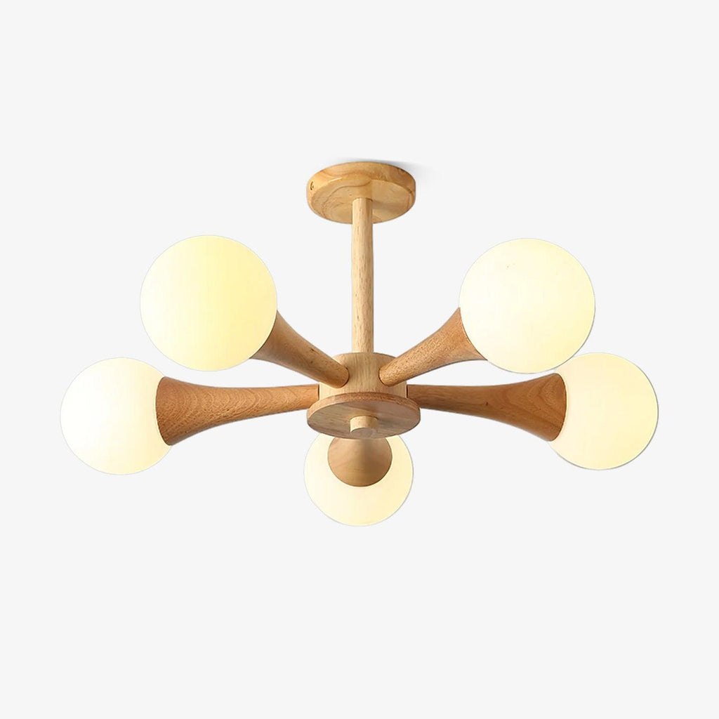 Lustra Chandelier Globe en Bois Rétro - Neutralighting