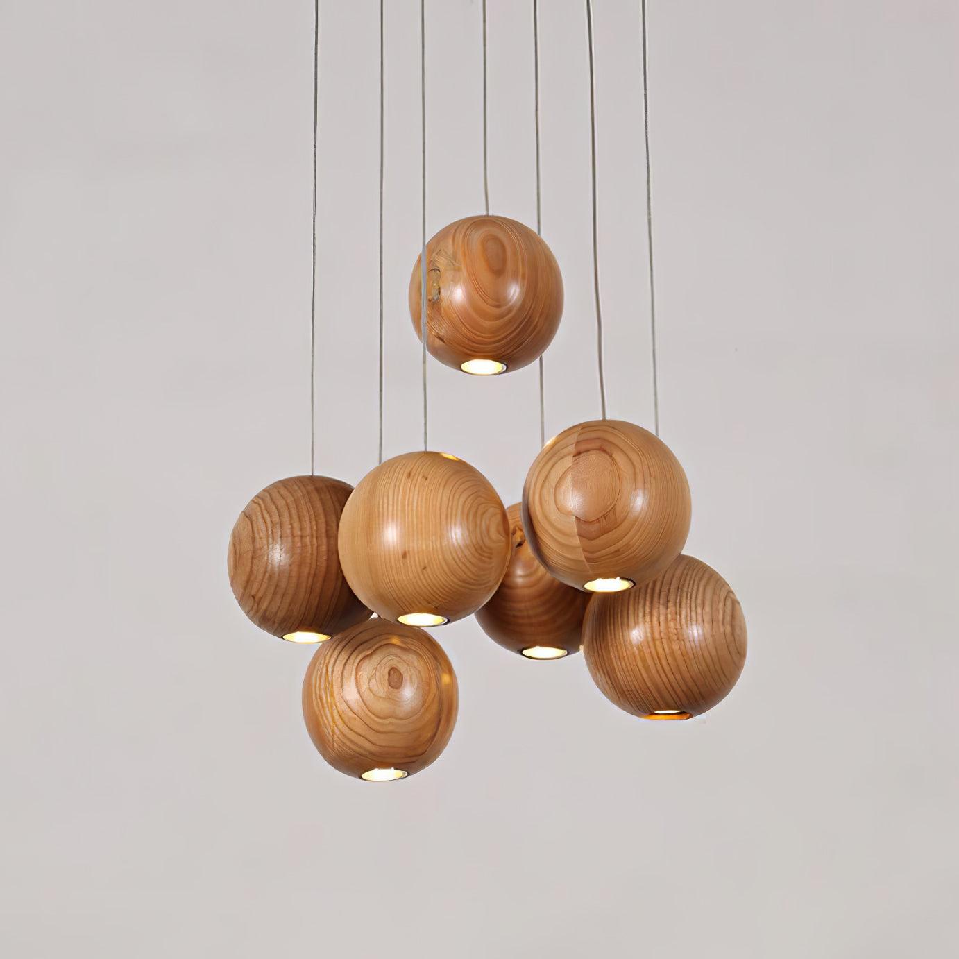 Ulvararis Suspension en bois Nordic Orb Sphere Cluster - Neutralighting
