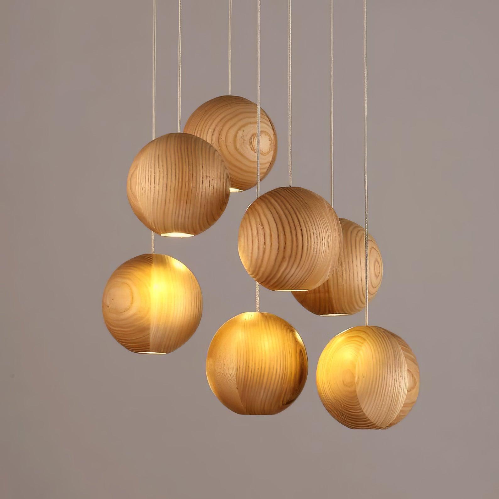 Ulvararis Suspension en bois Nordic Orb Sphere Cluster - Neutralighting