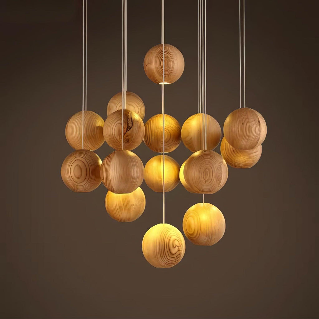 Ulvararis Suspension en bois Nordic Orb Sphere Cluster - Neutralighting