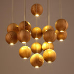 Ulvararis Suspension en bois Nordic Orb Sphere Cluster - Neutralighting