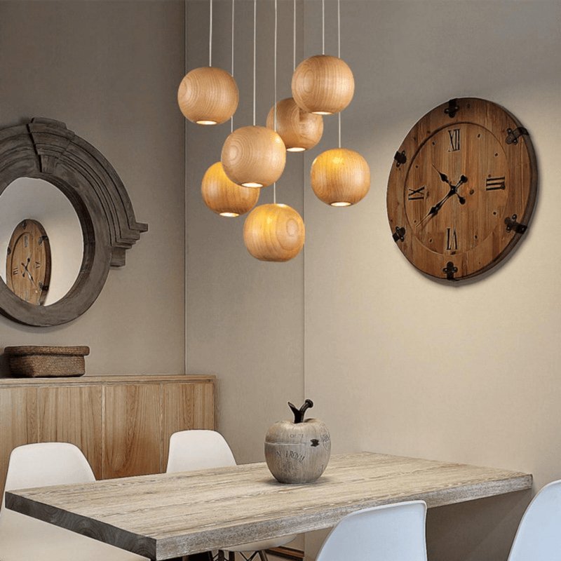 Ulvararis Suspension en bois Nordic Orb Sphere Cluster - Neutralighting