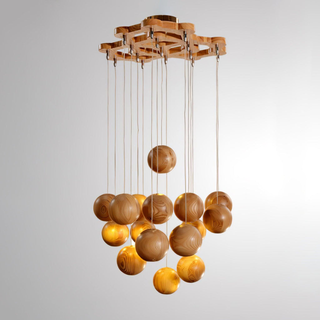 Ulvararis Suspension en bois Nordic Orb Sphere Cluster - Neutralighting
