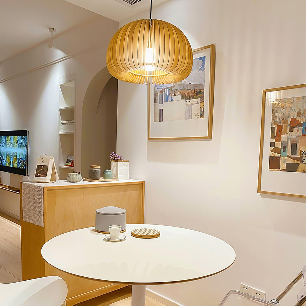 Vovene Élégance Unique Sphère Bois Suspension - Neutralighting