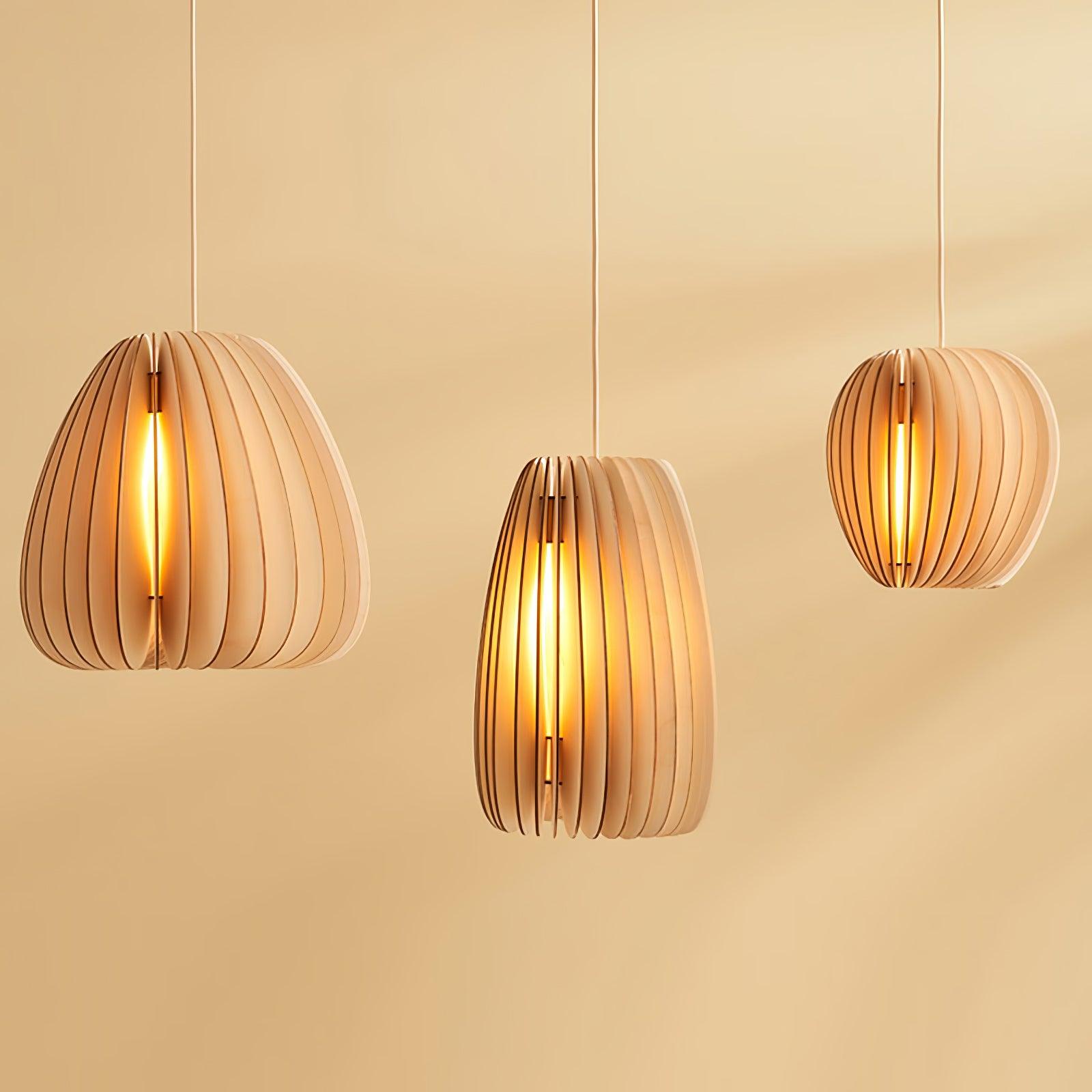 Vovene Élégance Unique Sphère Bois Suspension - Neutralighting