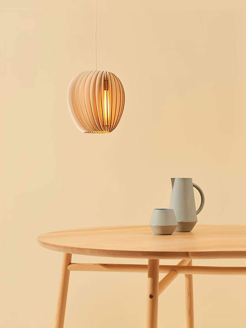Vovene Élégance Unique Sphère Bois Suspension - Neutralighting