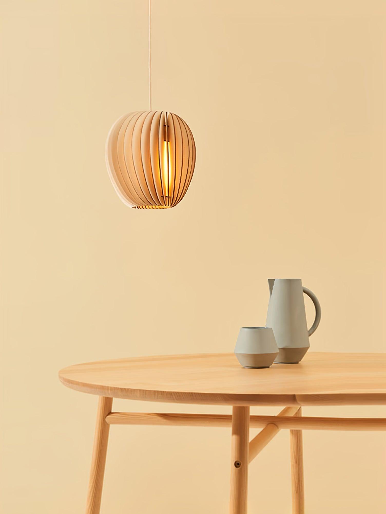 Vovene Élégance Unique Sphère Bois Suspension - Neutralighting