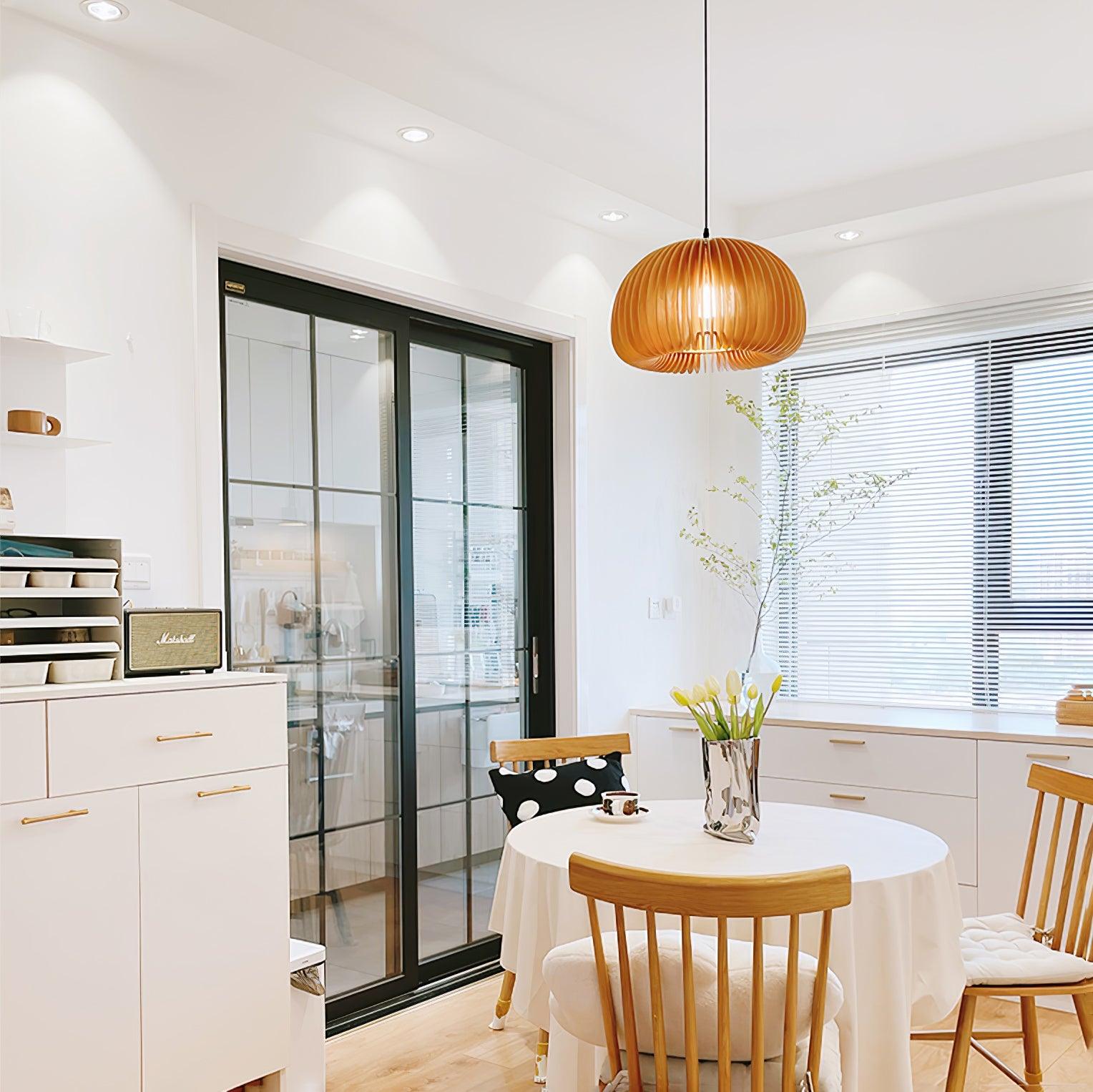 Vovene Élégance Unique Sphère Bois Suspension - Neutralighting